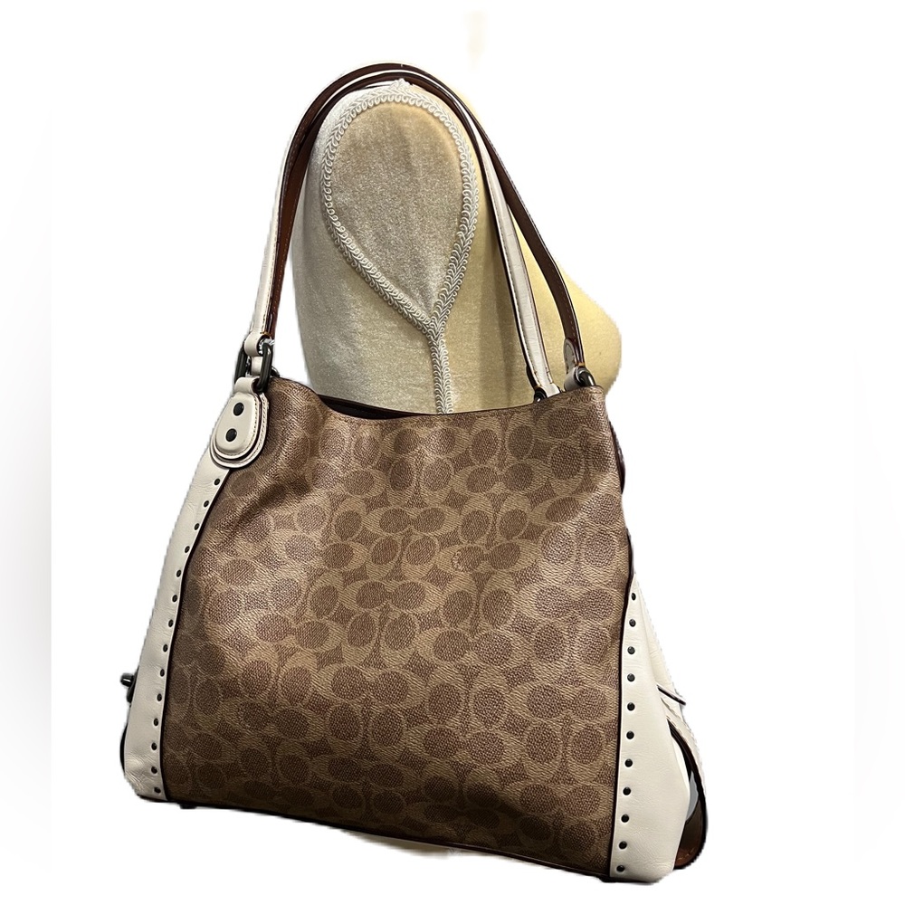Like new Coach 1941 Edie Signature 31 Shoulder Bag Style 57933 White Brown